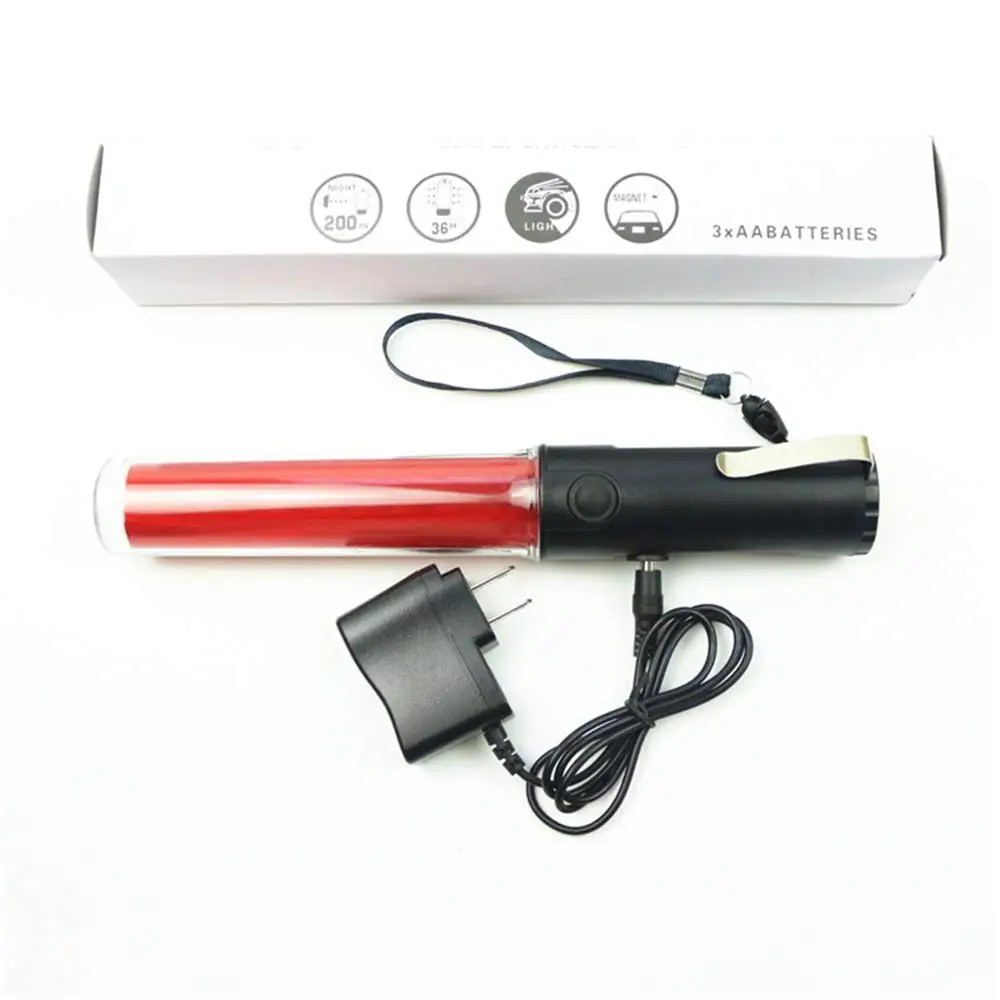 Recgargeable Safety Traffic Baton Control Green Red Lights Signal Lightbar Wand Safety Beacon