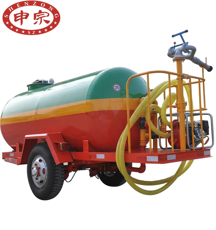 3ton tractor water irrigation tanker on trailer with planter and plough
