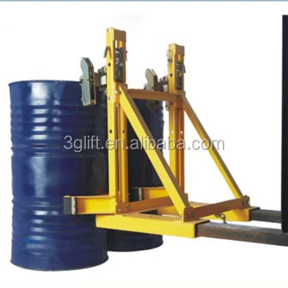 Foshan factory price 700kg capacity forklift attachment drums clamp,manufacturer forklift drum with mounted clamp attachment