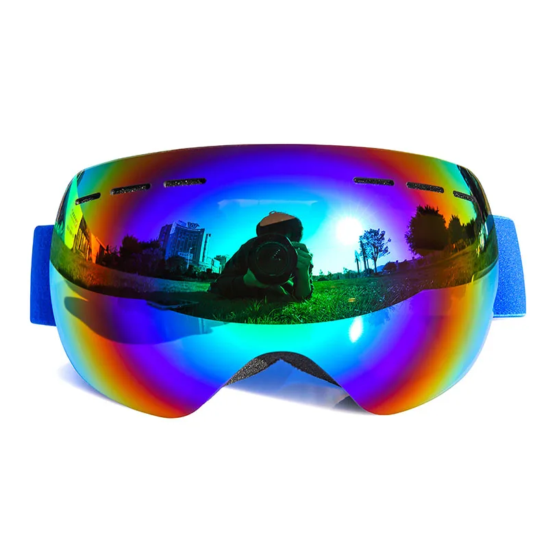 Top selling Magnetic anti-Impact frameless snowboard glasses snow sunglasses mirrored lens ski goggles