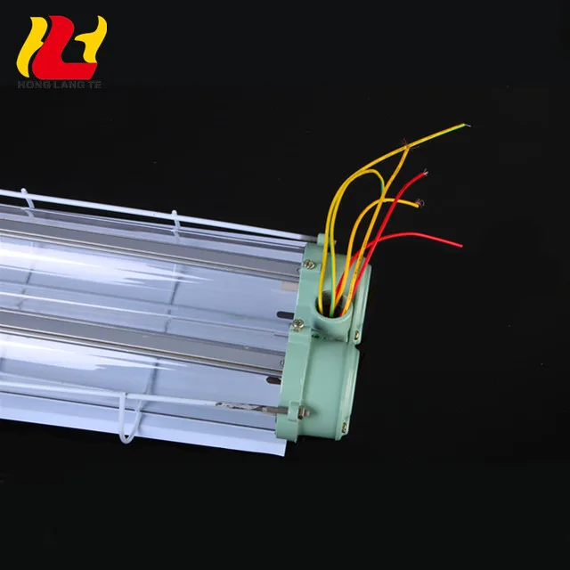 Indoor Ceiling Linear Wall Fitting Glass Cover T8 Twins Double Tube 30W 36W 40W 44W 60W Explosion-proof Led Light With Reflector