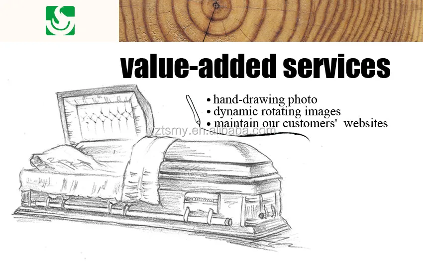 American high gloss cherry wood full couch casket coffin