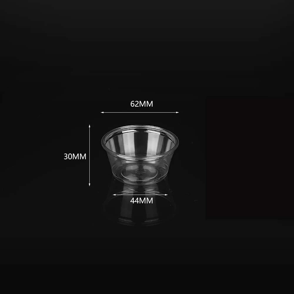 2oz 60ml Disposable Sealable PET Plastic Mini Fruit Jelly Cup PLA Portion Cup With Lid