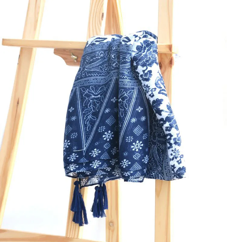 
Rulan casual style lady women sunshade manufacturer special design tassel scarf 