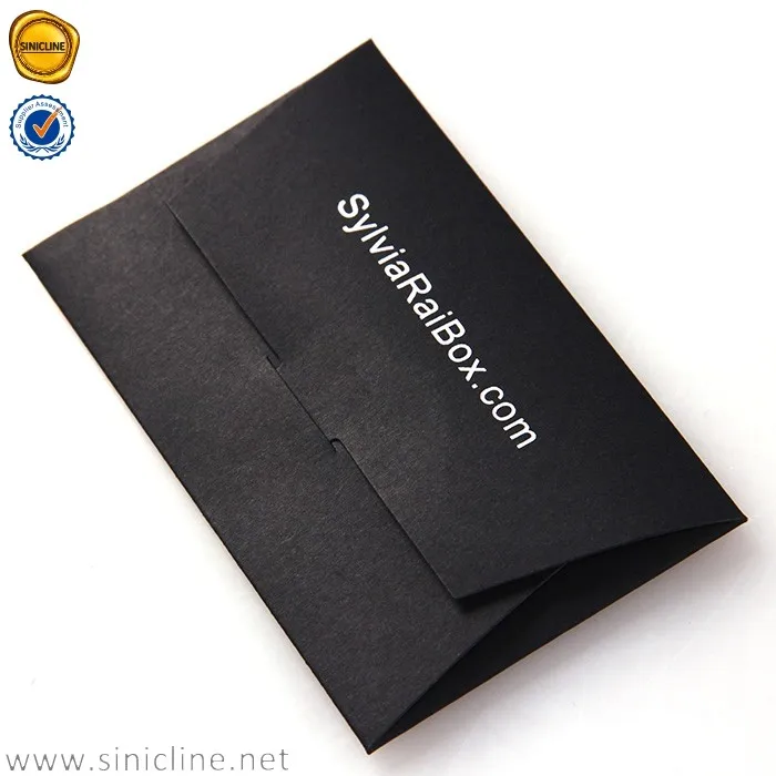 Sinicline black paper custom foldable SIM card envelope