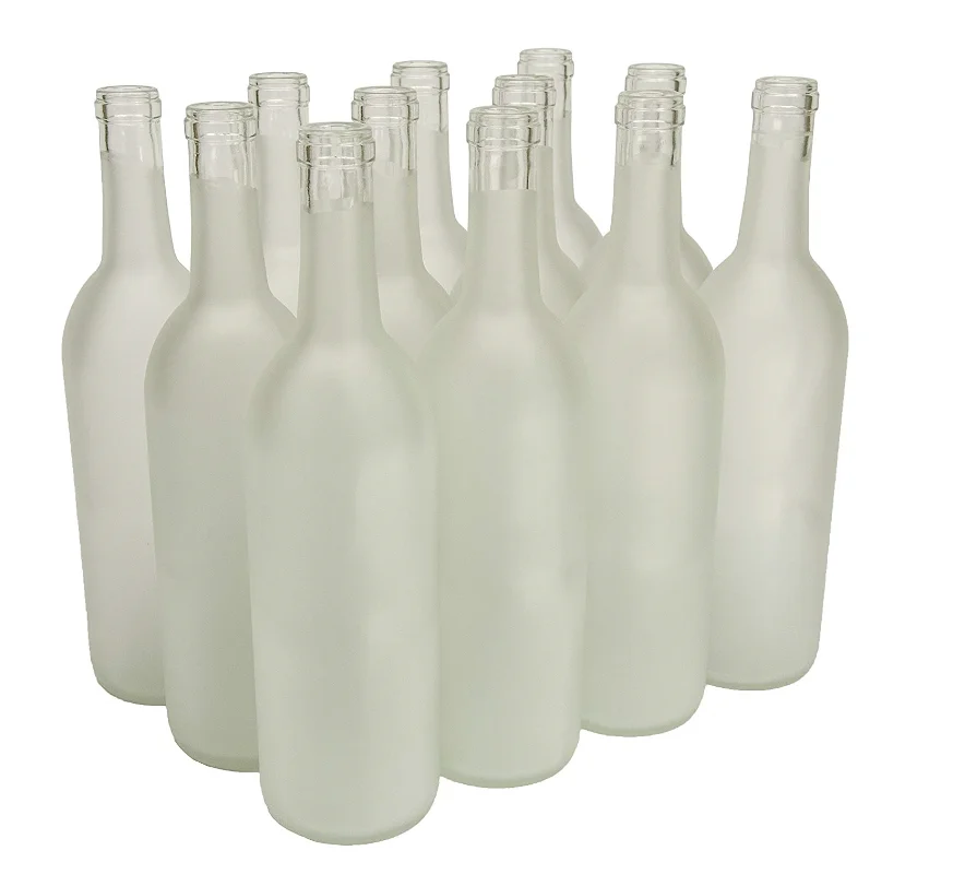 750ml glass bordeaux wine bottle flat bottom cork finish