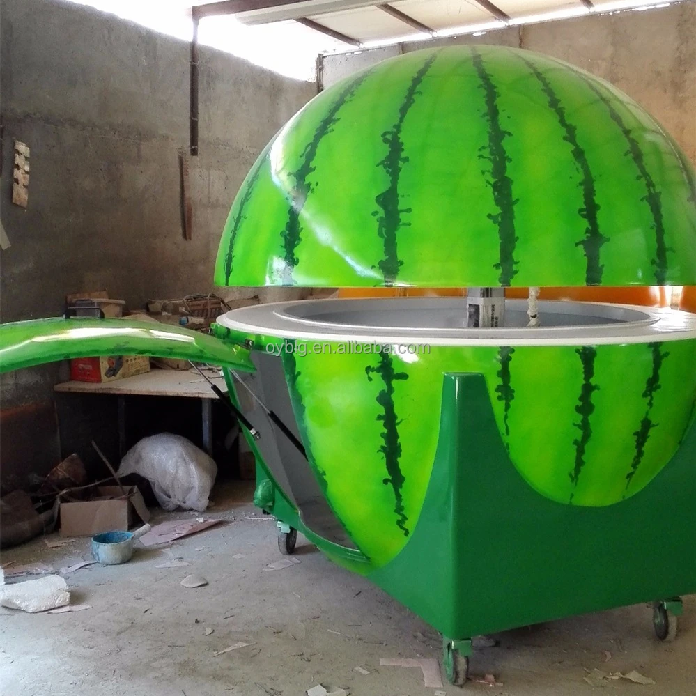 fiberglass watermelon design fresh fruit juice bar kiosk /fast food trailer truck
