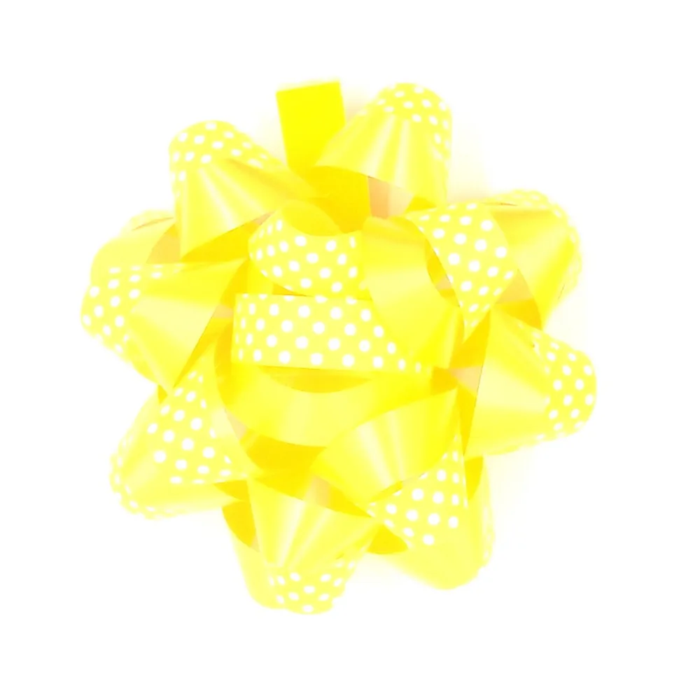 
Polka Dot Pattern Printing Plastic Ribbon Star Bow for Birthday Cake Decoration 