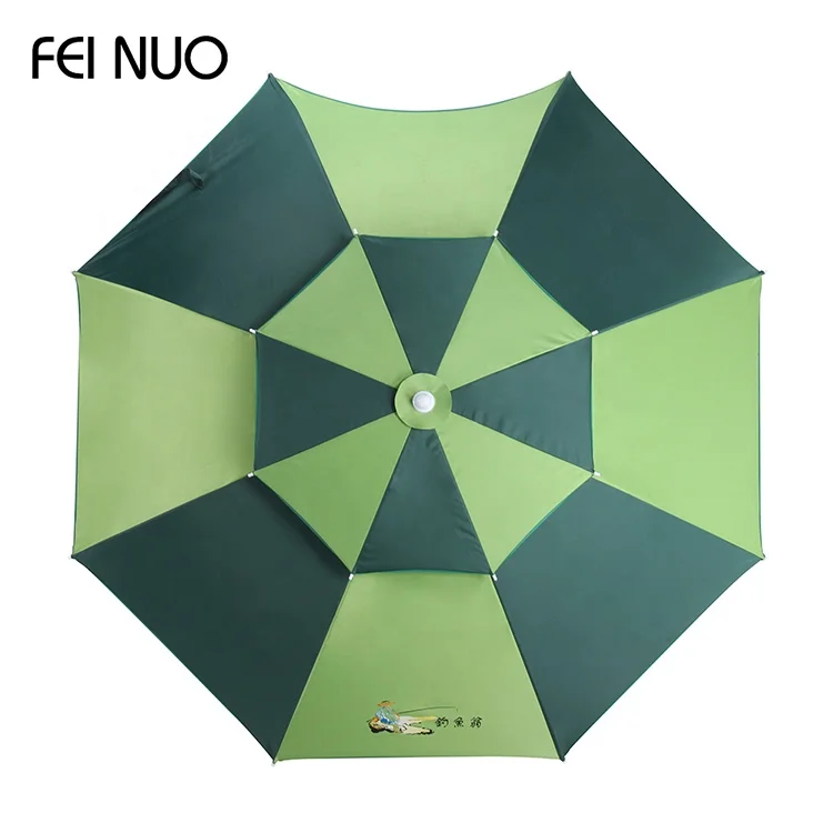 Большой двухслойный зонтик с защитой от УФ-лучей для рыбалки и пляжа с принтом логотипа