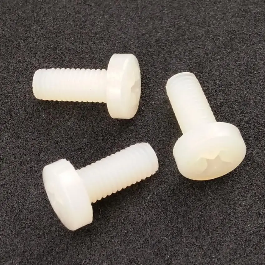 Pan Head Plastic Nylon Screws Cross Recess PA 66 Machine Fastener