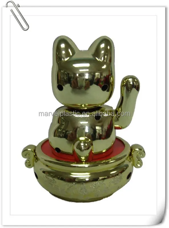 
Flip flat solar toy lucky cat miniature car dashboard decoration 