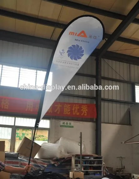 Высокое качество полиэстер печатный пляж флаг слеза флаг с открытый печать