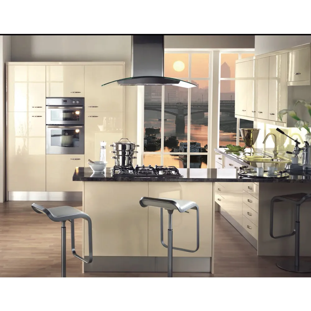 
2018 new designs white lacquer kitchen cabinet 