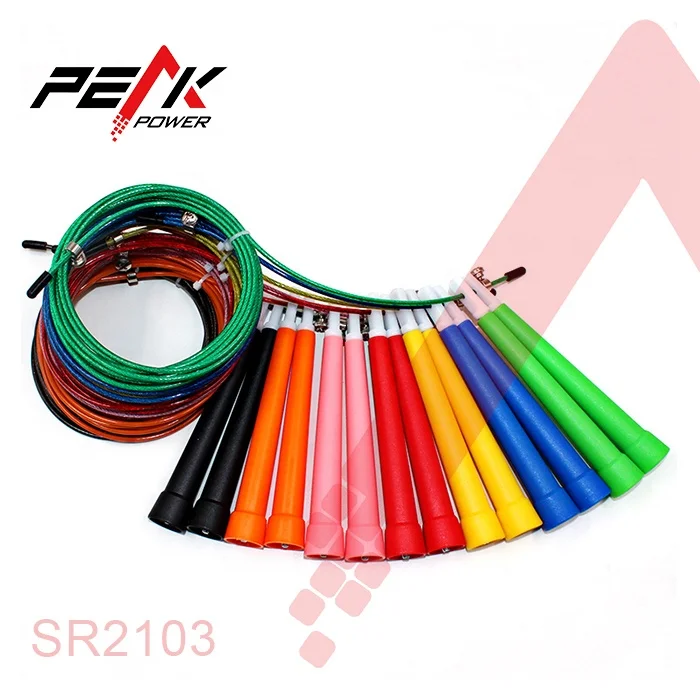 PeakPower Plastic Handle Jump Rope with Nylon Covered Wire Rope