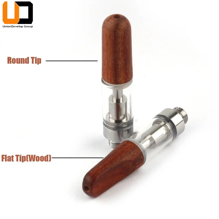 
lead free ceramic coil 510 popular round wood tip 1ml cbd oil vape cartridge 