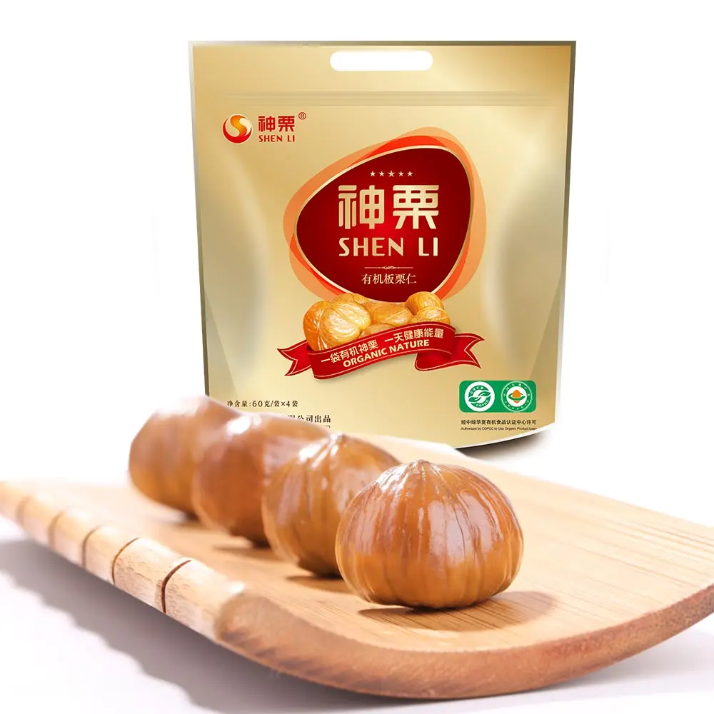 Сладкие каштаны, органические орехи, снэки, естественное жареное органическое культивирование, 18 месяцев, производство CN; Высушенные сорта He a