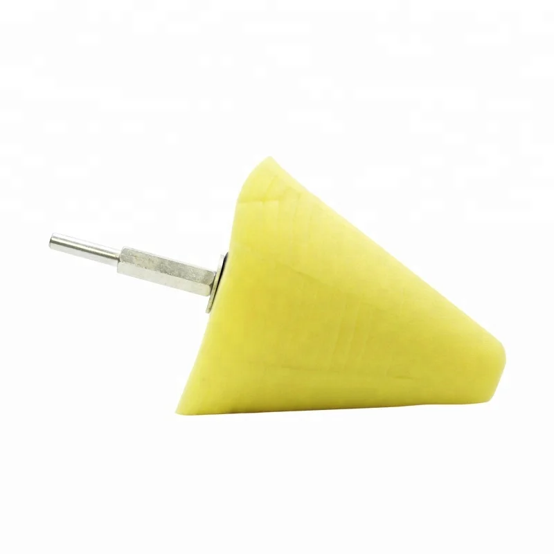 Car Wheel Yellow Umbrella shape Polishing Waxing Cleaning Power Foam Cone Dual Action mini Polisher