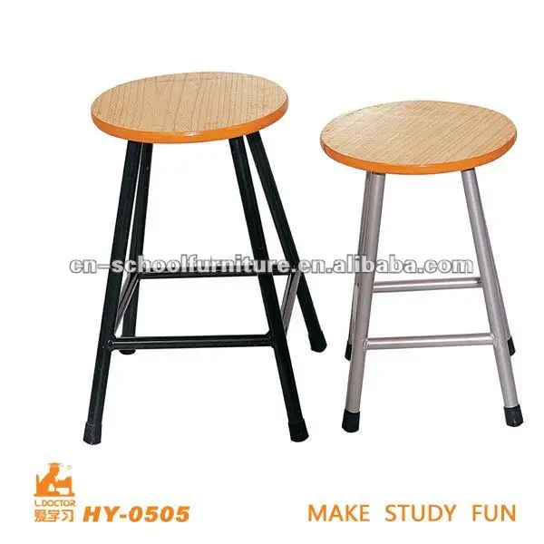 Thick Top Wood Round Laboratory Chairs