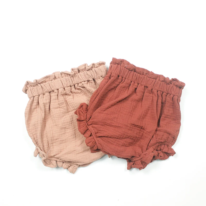 
Autumn Organic Cotton Girl Ruffle Infant Cotton 2-pcs dress linen baby bulk bloomers 