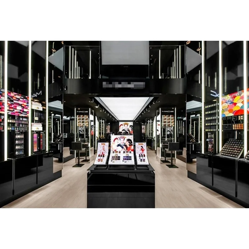LUX Customized Modern Cosmetic Shop Interior Design Wooden Paint Furniture For Make