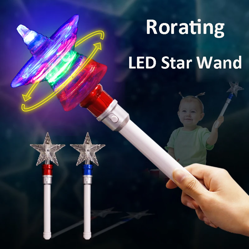Hot Sale Kids Flashing Wand Toy  Custom LED Star Light Stick Party Lights Star Shaped LED Glow Wand Stick