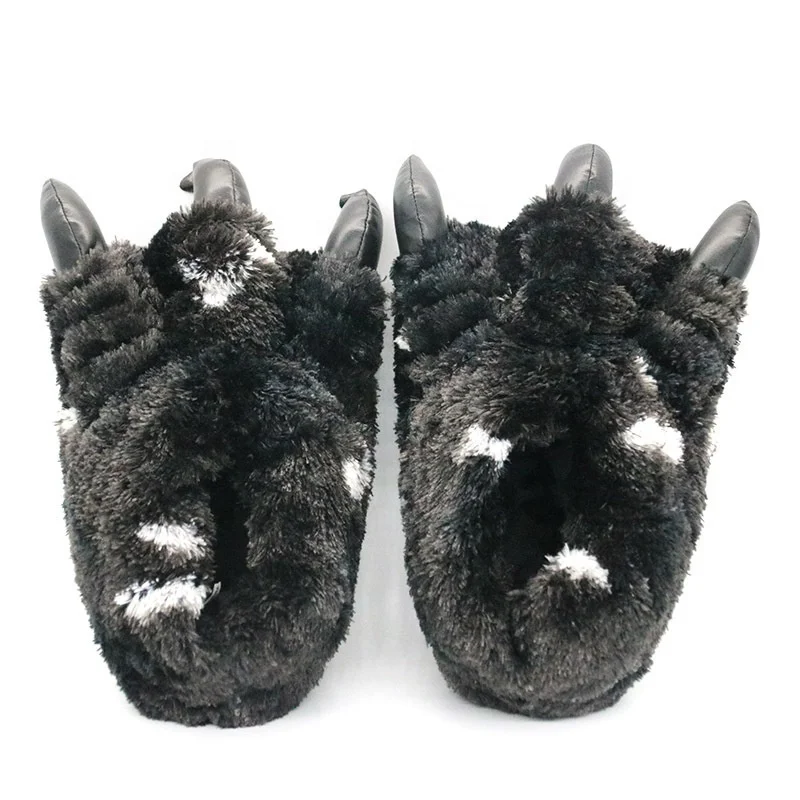 Wholesale Customization Hot Sale Winter Cute Warm Slippers Indoor Plush Bear Paw Slippers