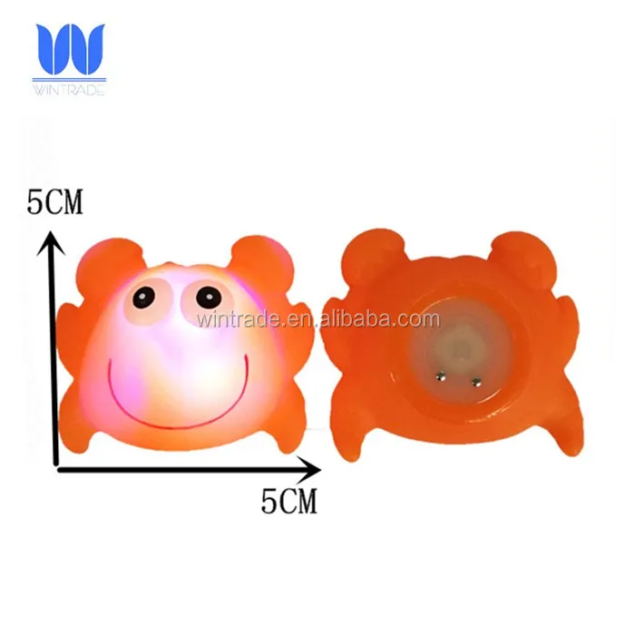 LED flashing sea animal light plastic baby bath crab toy with light