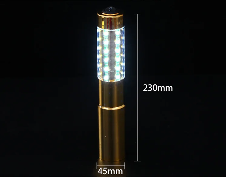 Silver Gold Rechargeable Sparkler Flashing Champagne LED Bottle Strobe Baton