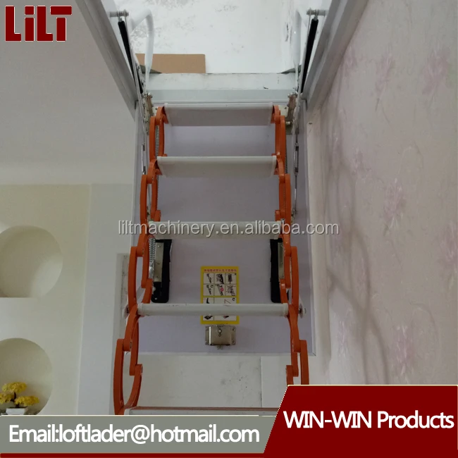 Exported to Dubai manual loft ladder without frame collapsible step ladder