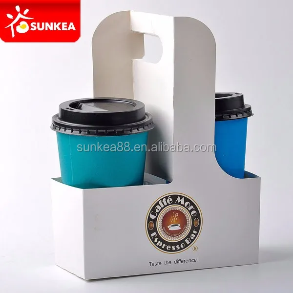 Take away cardboard disposable coffee paper cup holder