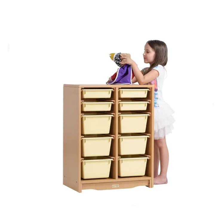 Factory Direct Price children wooden classroom shelf toy organizer storage