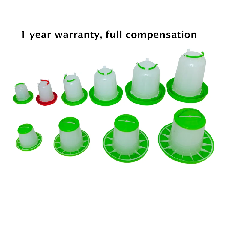 Poultry farm equipment 3L green and white plastic poultry chicken drinker water trough