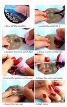 Nail At Template Set Dual Head Stamping Image Plates and Stamper Scraper Nail Polish Stamp Manicure
