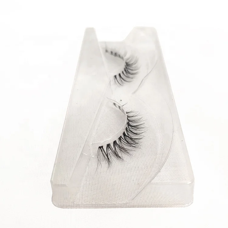 faux 3d mink lash clear stalk wholesale private label full strip short fur mink eyelashes natural look under eye lash