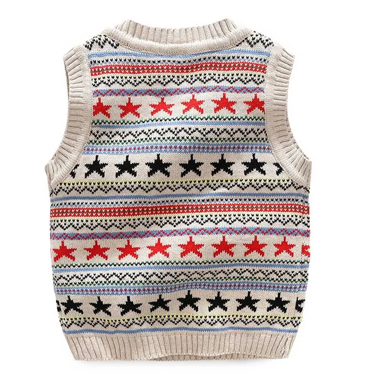 
OEM ODM Factory Hot sale cotton five star design knit kids vest 
