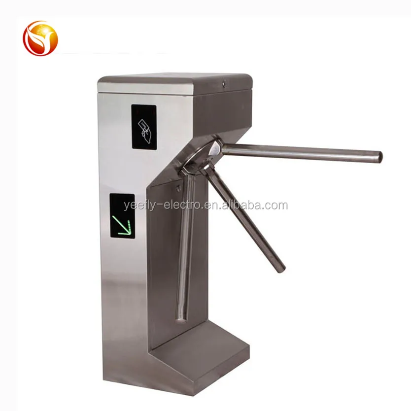 
Promotion Vertical pedestrian tripod turnstile 304 stainless steel rfid card reader security turnstile gate 