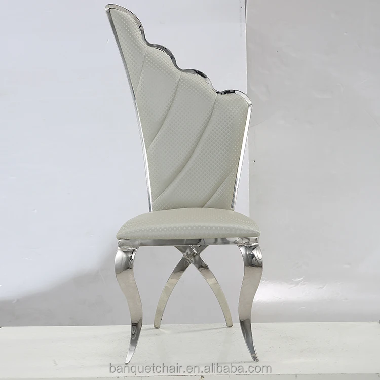 
King Queen chairs Angle wings Stainless steel frame throne dining chair 