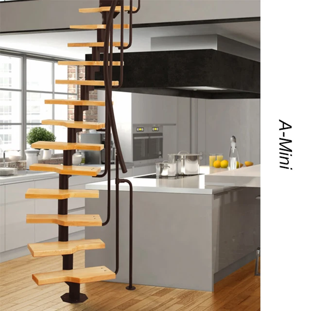 
Steel-wood stair use in loft 