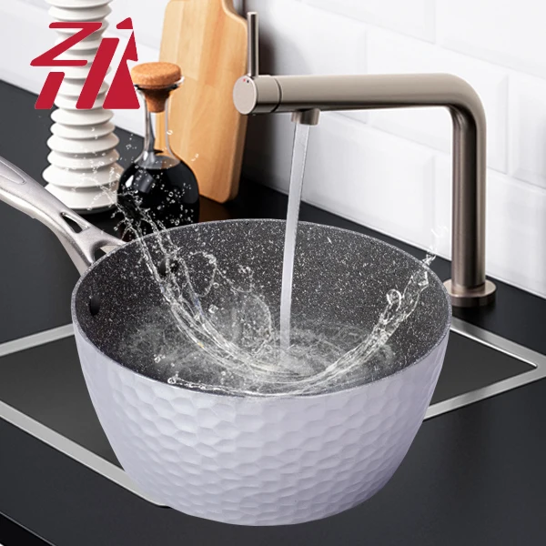 Newest diecast Aluminum forged granite coating milk pan non sticking pot