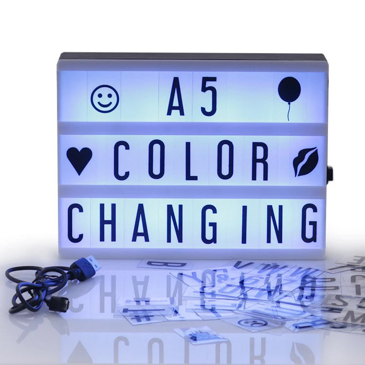 Normal Color Change Party Event Decoration Gift Message Light Cinema Box A5 mini cinema light box