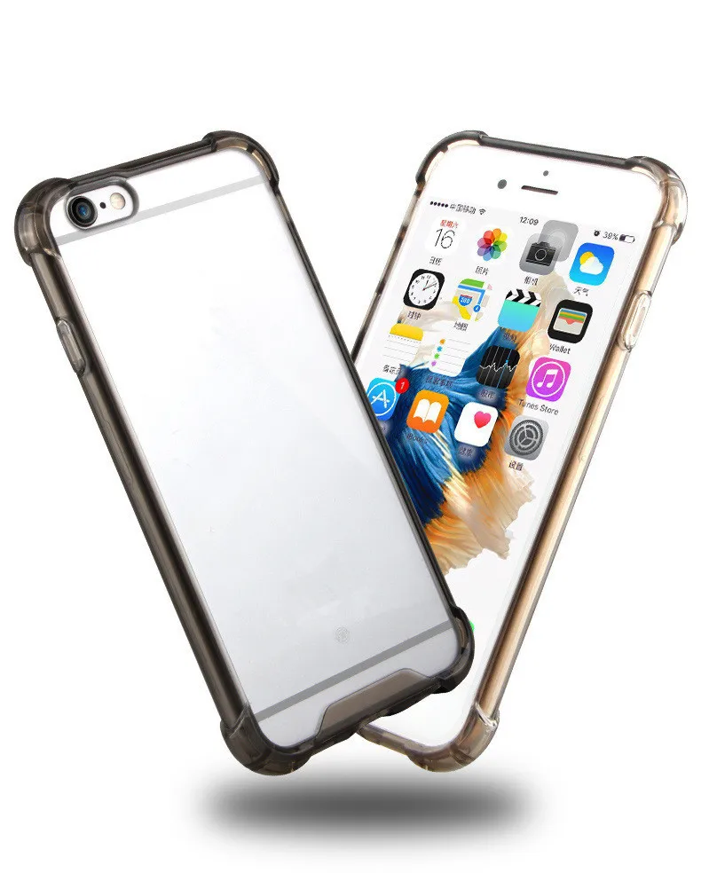 4 Shockproof Clear Soft TPU Case for iPhone 6/7/8 Plus, For iPhone 8 Plus Case, For iPhone 7 Plus Case