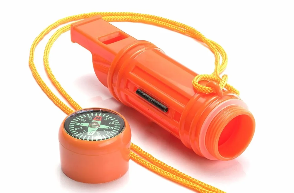 Wholesale Multi-function Orange Whistle 5 IN 1 Survival Whistle