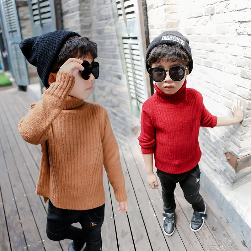 
DRLEBE1807B17 New fashion kids warm sweaters children solid sweater knitting boys sweater kids 