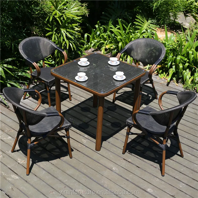 leisure ways outdoor aluminum chair and table restaurant coffee salon chair set