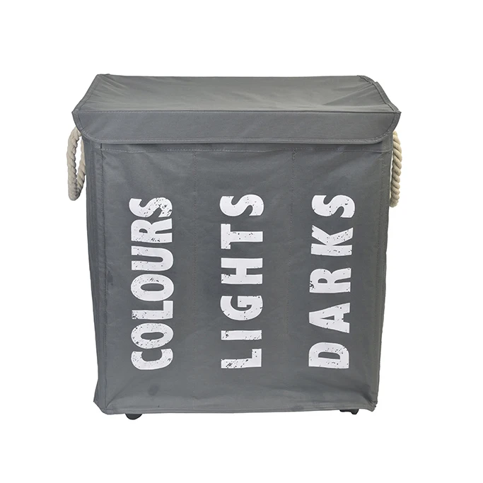 Складная корзина для белья с 3 отделениями