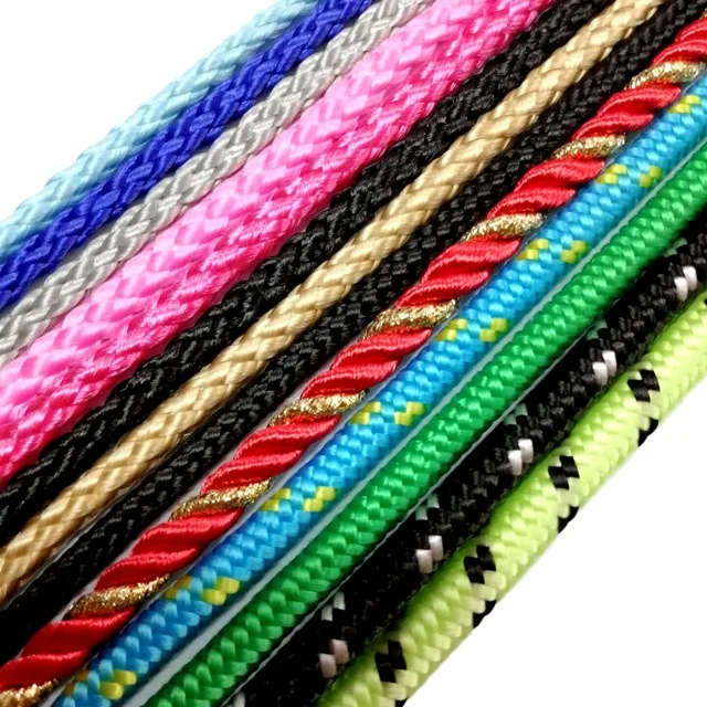 
6mm braided cord colored crochet knit rope cotton/polyester /pp rope braided rope draw cord 
