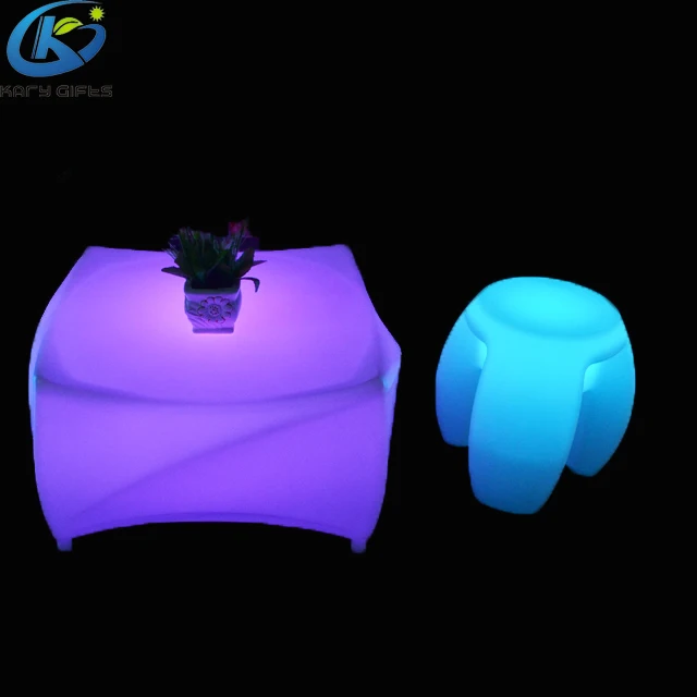 Home Furniture Plastic Led Marble Side Coffee Table