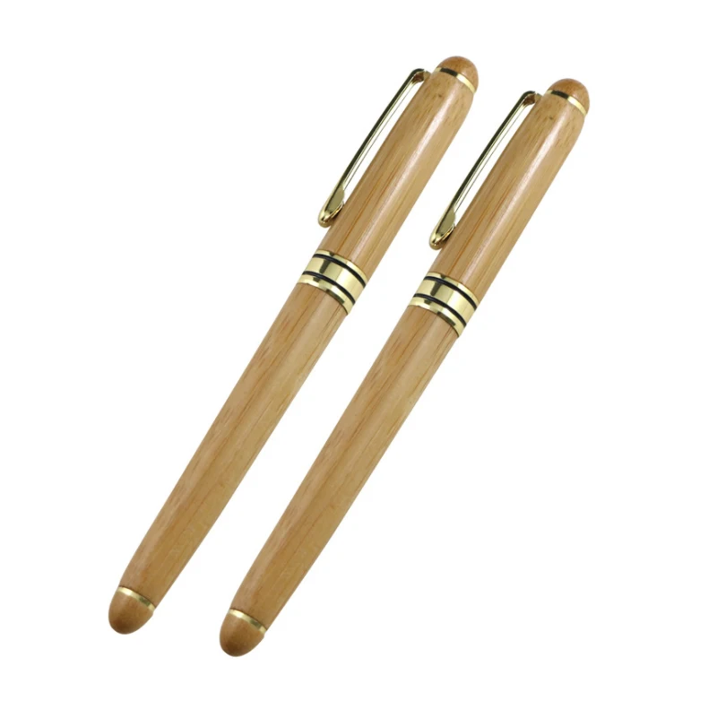 2019 New style good writing bamboo customized logo promotional  roller pen
