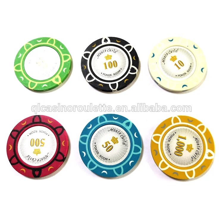 13.5g clay double colors poker chips Sticker logoCasino Baccarat Texas Gambling products Acrylic ABS Iron Customize roulette