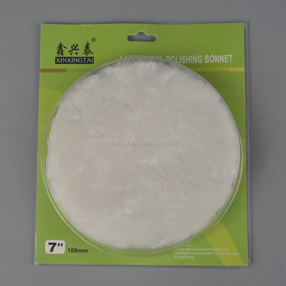 7 Inch 180 mm  Hook  and Loop type Woolen Polishing Pad for Auto Detailing Car Waxing
